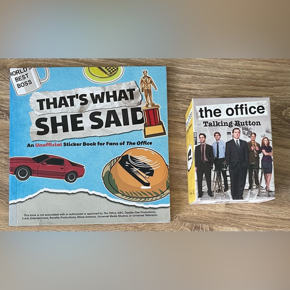 NEW The Office TV Show THAT’S WHAT SHE SAID Sticker Book & Talking Button FUNNY